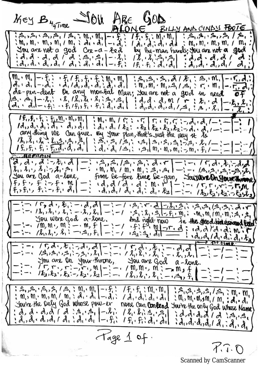 You Are God Alone — first page