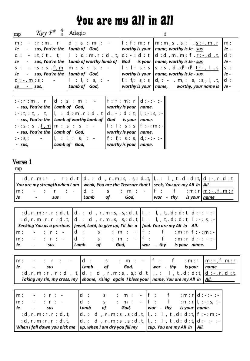 You Are My All in All — first page