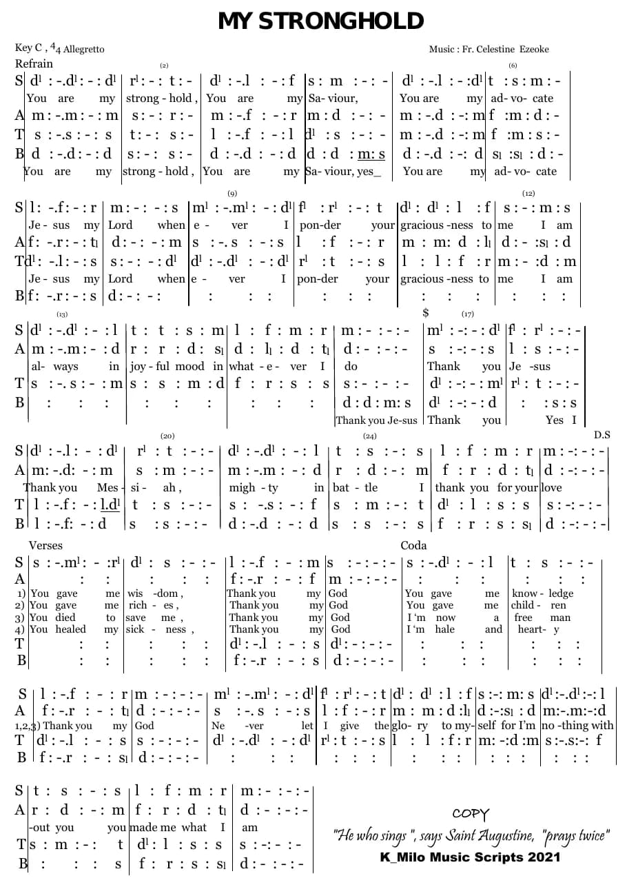You Are My Stronghold — first page