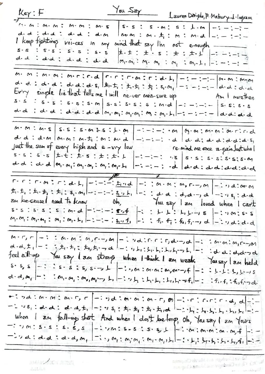 You Say — first page