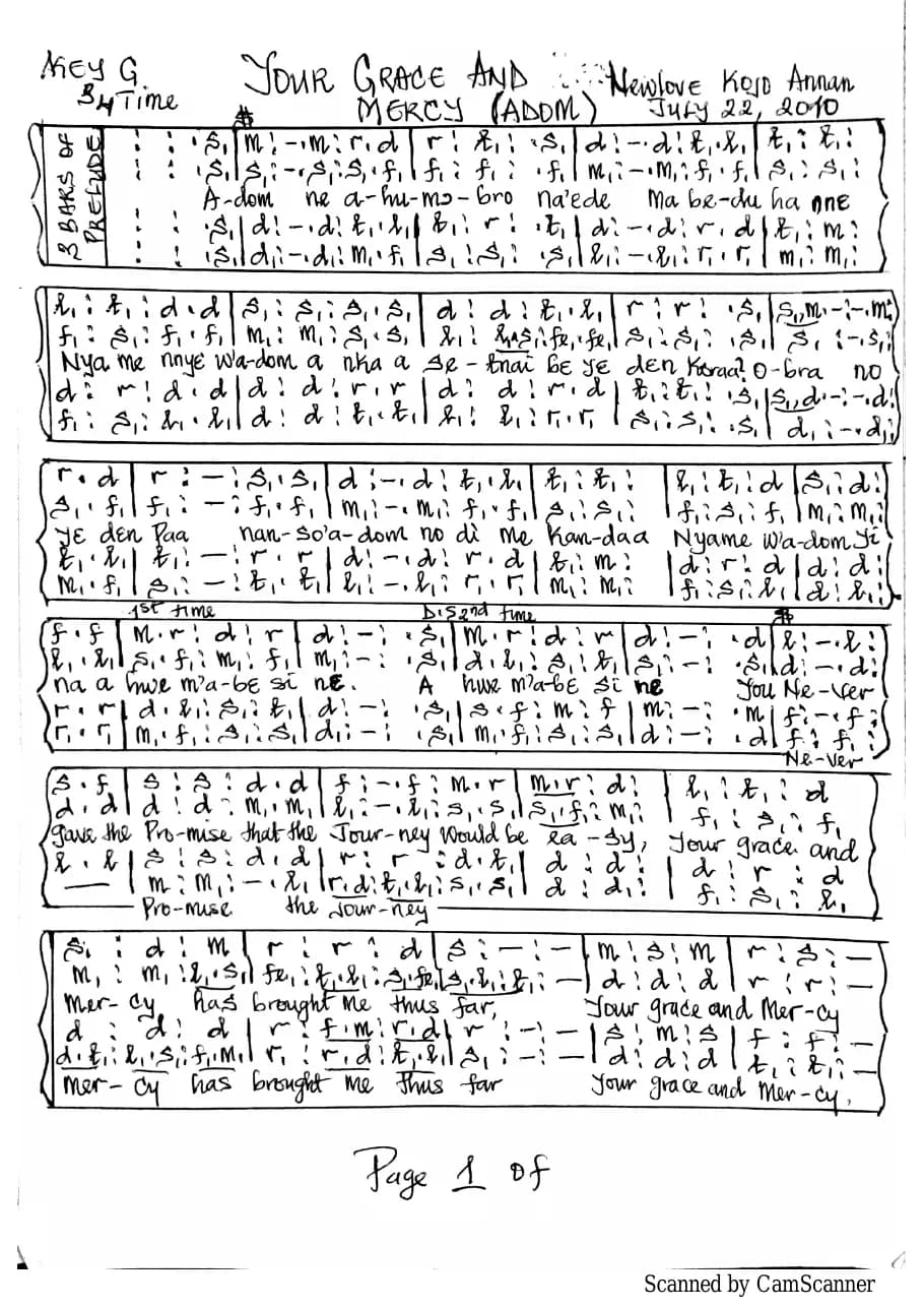 Your Grace and Mercy — first page