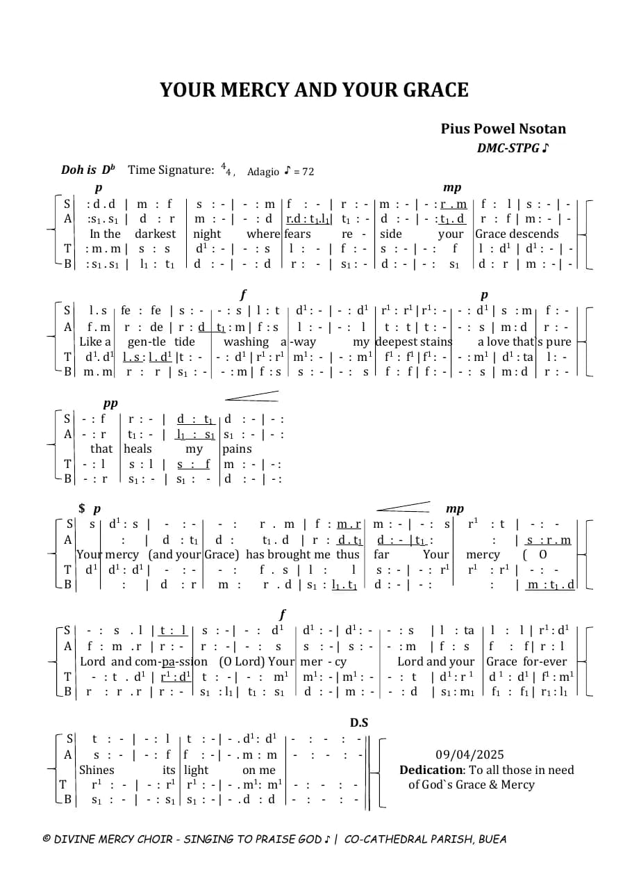 Your Mercy and Your Grace — first page