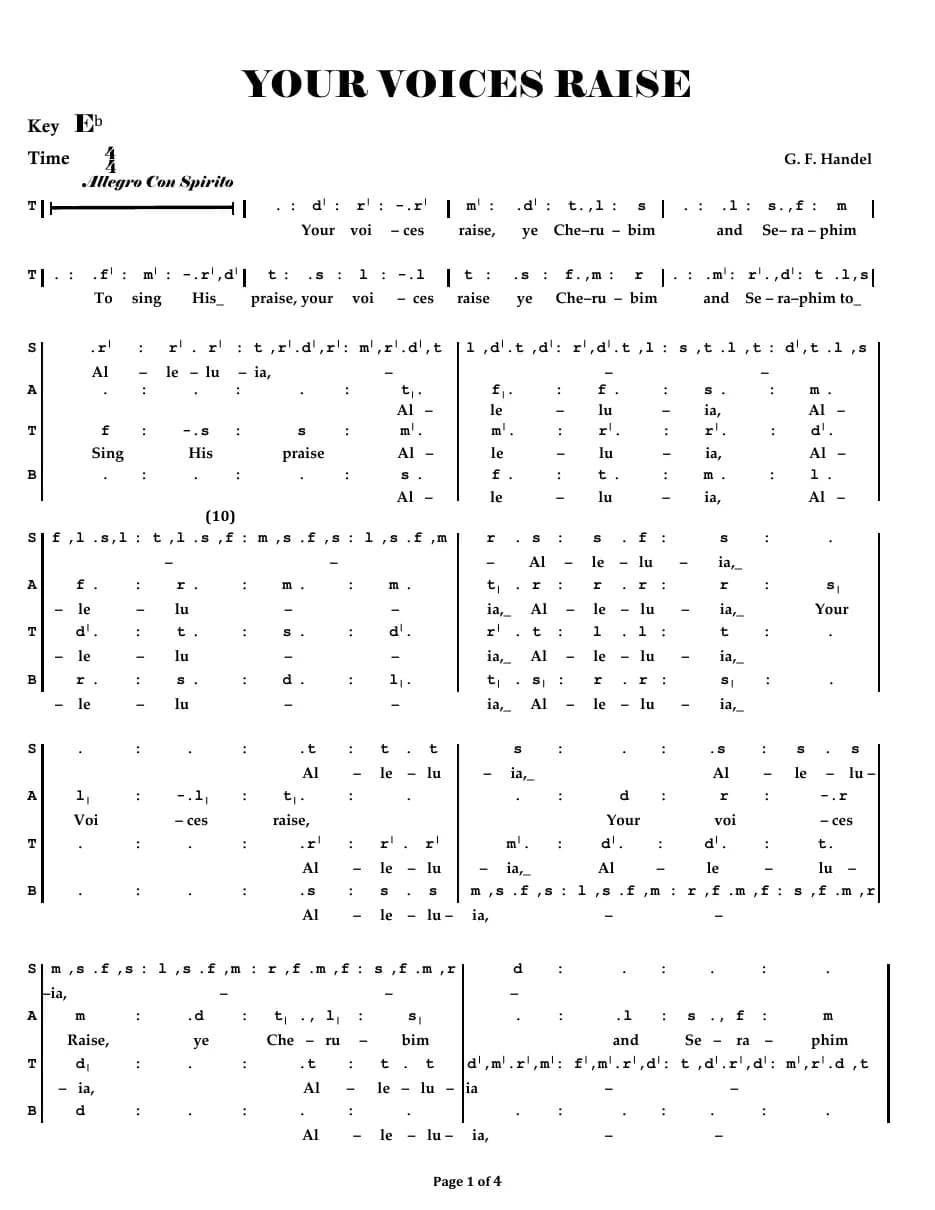 Your Voices Raise — first page